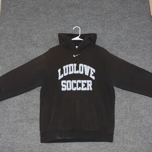 Nike Mens Large Black Ludlowe Soccer Hoodie Sweatshirt Pullover Hooded